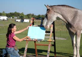 Raleigh at the easel
